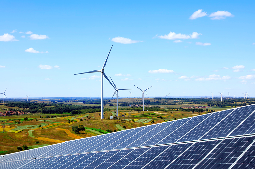 Renewable energies: solar and wind power